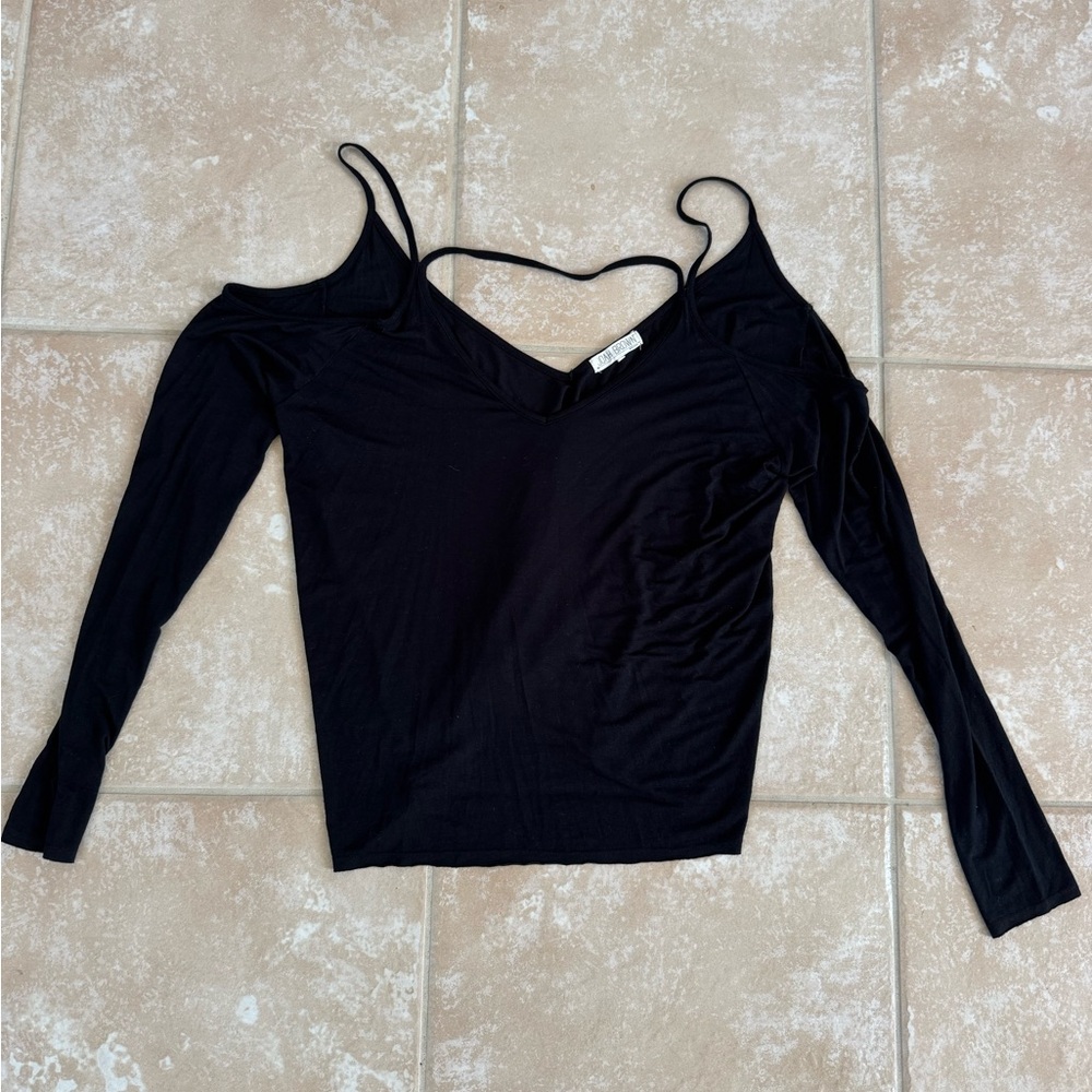 Black Strappy Long-Sleeve